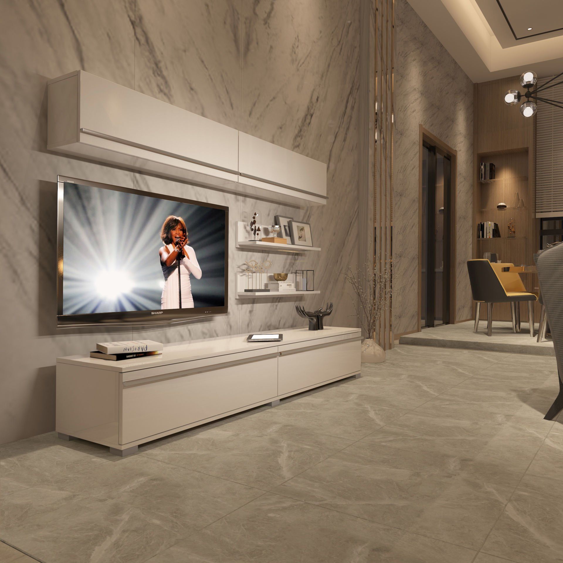 Decoraktiv Eko 5 Mdf Std Tv Ünitesi Tv Sehpası Parlak Beyaz
