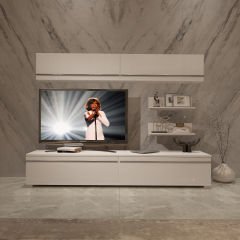 Decoraktiv Eko 5 Mdf Std Tv Ünitesi Tv Sehpası Parlak Beyaz