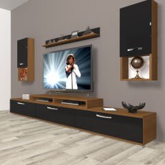Decoraktiv Ekoflex 270da Mdf Tv Ünitesi Tv Sehpası Ceviz - Siyah