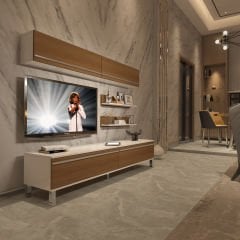 Decoraktiv Eko 5 Mdf Std Krom Ayaklı Tv Ünitesi Tv Sehpası