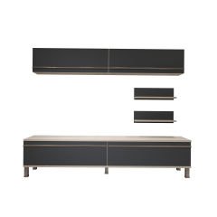 Decoraktiv Eko 5 Mdf Std Krom Ayaklı Tv Ünitesi Tv Sehpası Beyaz - Antrasit
