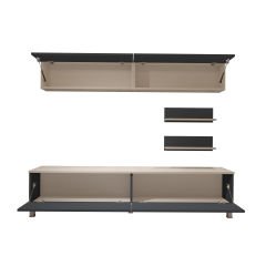 Decoraktiv Eko 5 Mdf Std Krom Ayaklı Tv Ünitesi Tv Sehpası Beyaz - Antrasit