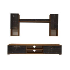 Decoraktiv Eko 5DA Mdf Dvd Tv Ünitesi Tv Sehpası Ceviz - Siyah Mermer