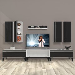 Decoraktiv Eko 8D Mdf Silver Tv Ünitesi Tv Sehpası Beyaz - Antrasit