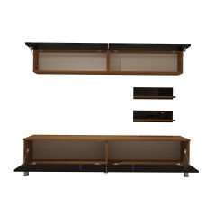 Decoraktiv Eko 5 Mdf Std Krom Ayaklı Tv Ünitesi Tv Sehpası Ceviz - Siyah