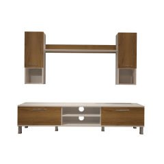 Decoraktiv Eko 5DA Mdf Dvd Krom Ayaklı Tv Ünitesi Tv Sehpası Beyaz - Pera