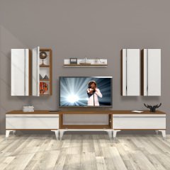 Decoraktiv Eko 8D Mdf Silver Tv Ünitesi Tv Sehpası Ceviz - Beyaz