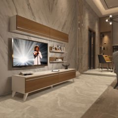 Decoraktiv Eko 5 Mdf Std Retro Tv Ünitesi Tv Sehpası Beyaz - Ceviz