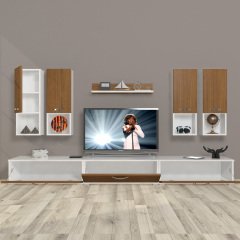 Decoraktiv Eko 8DA Mdf Tv Ünitesi Tv Sehpası Beyaz - Ceviz