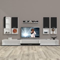 Decoraktiv Eko 8DA Mdf Tv Ünitesi Tv Sehpası Beyaz - Siyah