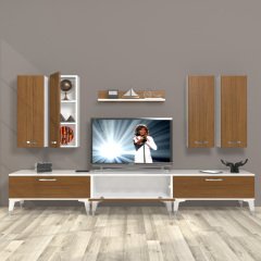 Decoraktiv Eko 8D Slm Silver Tv Ünitesi Tv Sehpası Beyaz - Ceviz