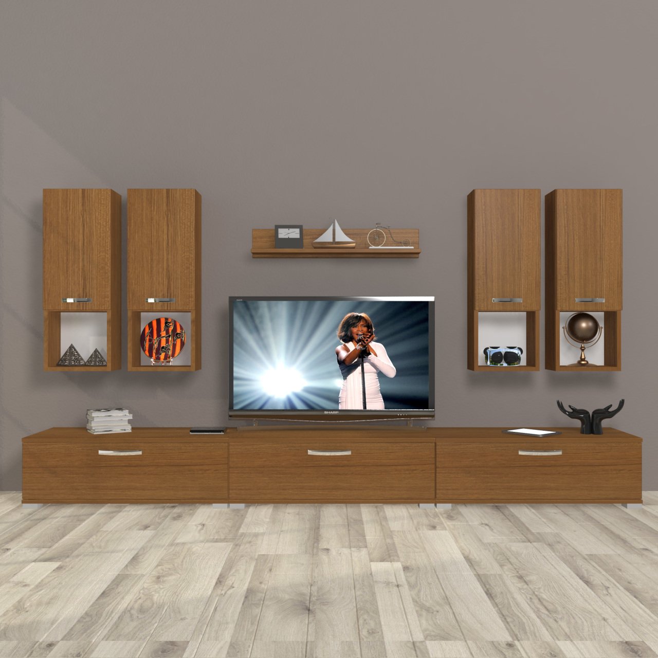 Decoraktiv Eko 8DA Mdf Tv Ünitesi Tv Sehpası Ceviz