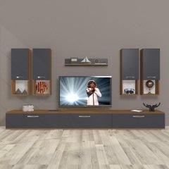 Decoraktiv Eko 8DA Mdf Tv Ünitesi Tv Sehpası Ceviz - Antrasit