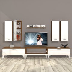 Decoraktiv Eko 8D Slm Silver Tv Ünitesi Tv Sehpası Ceviz - Beyaz