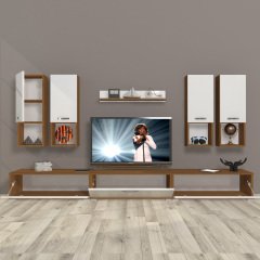 Decoraktiv Eko 8DA Mdf Tv Ünitesi Tv Sehpası Ceviz - Beyaz