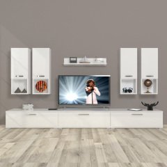 Decoraktiv Eko 8DA Mdf Tv Ünitesi Tv Sehpası Parlak Beyaz