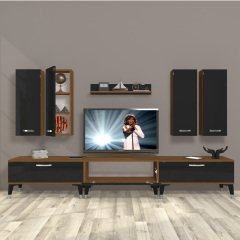 Decoraktiv Eko 8D Slm Silver Tv Ünitesi Tv Sehpası Ceviz - Siyah