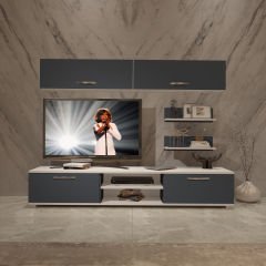 Decoraktiv Eko 5 Mdf Dvd Tv Ünitesi Tv Sehpası Beyaz - Antrasit
