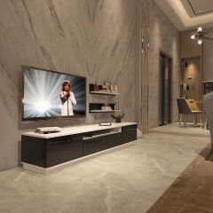 Decoraktiv Trio 4S Mdf Tv Ünitesi Tv Sehpası Beyaz - Siyah