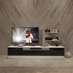 Decoraktiv Trio 4S Mdf Tv Ünitesi Tv Sehpası Beyaz - Siyah