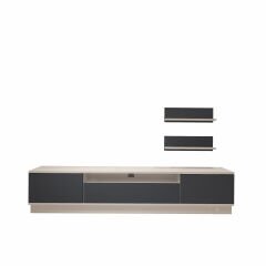 Decoraktiv Trio 4S Mdf Tv Ünitesi Tv Sehpası Beyaz - Antrasit