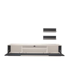 Decoraktiv Trio 4S Mdf Tv Ünitesi Tv Sehpası Beyaz - Antrasit
