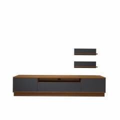 Decoraktiv Trio 4S Mdf Tv Ünitesi Tv Sehpası Ceviz - Antrasit