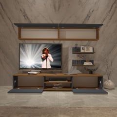 Decoraktiv Eko 5 Mdf Dvd Tv Ünitesi Tv Sehpası Ceviz - Antrasit