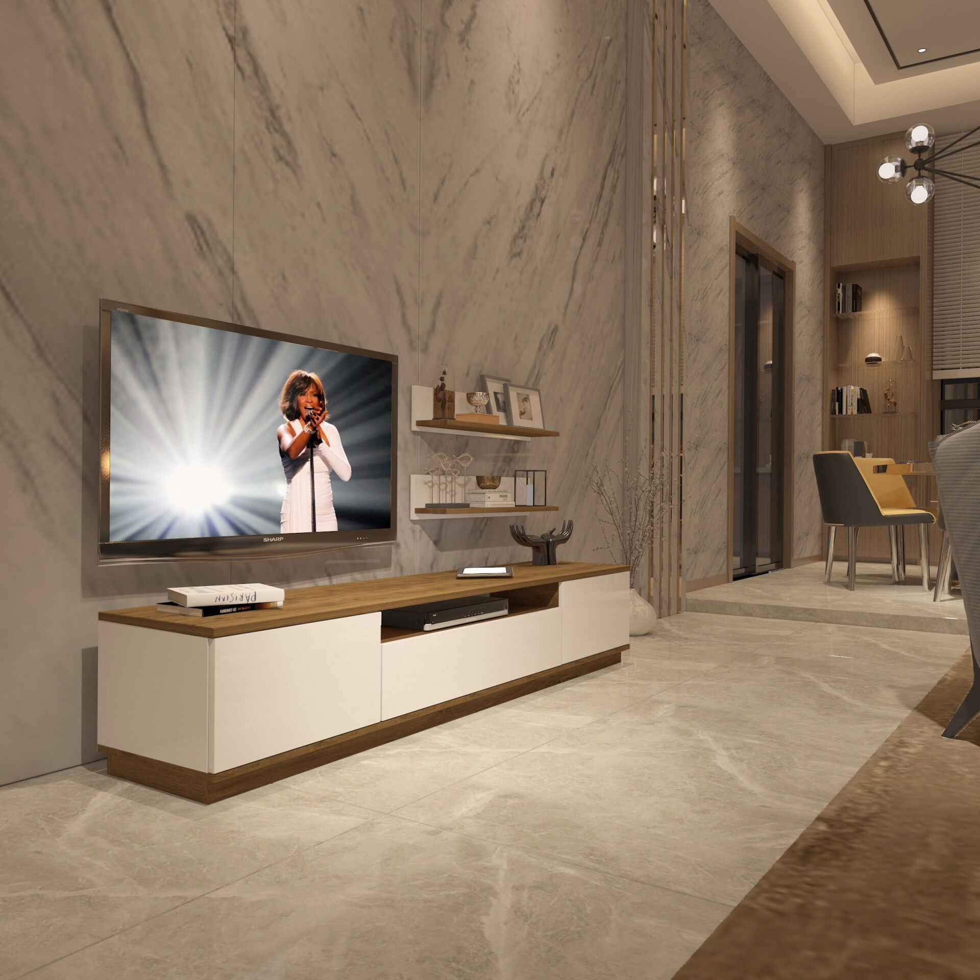 Decoraktiv Trio 4S Mdf Tv Ünitesi Tv Sehpası Pera - Beyaz