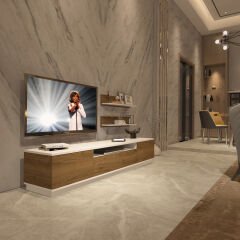 Decoraktiv Trio 4S Mdf Tv Ünitesi Tv Sehpası Beyaz - Pera
