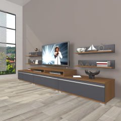 Decoraktiv Ekoflex 270r Mdf Tv Ünitesi Tv Sehpası Ceviz - Antrasit