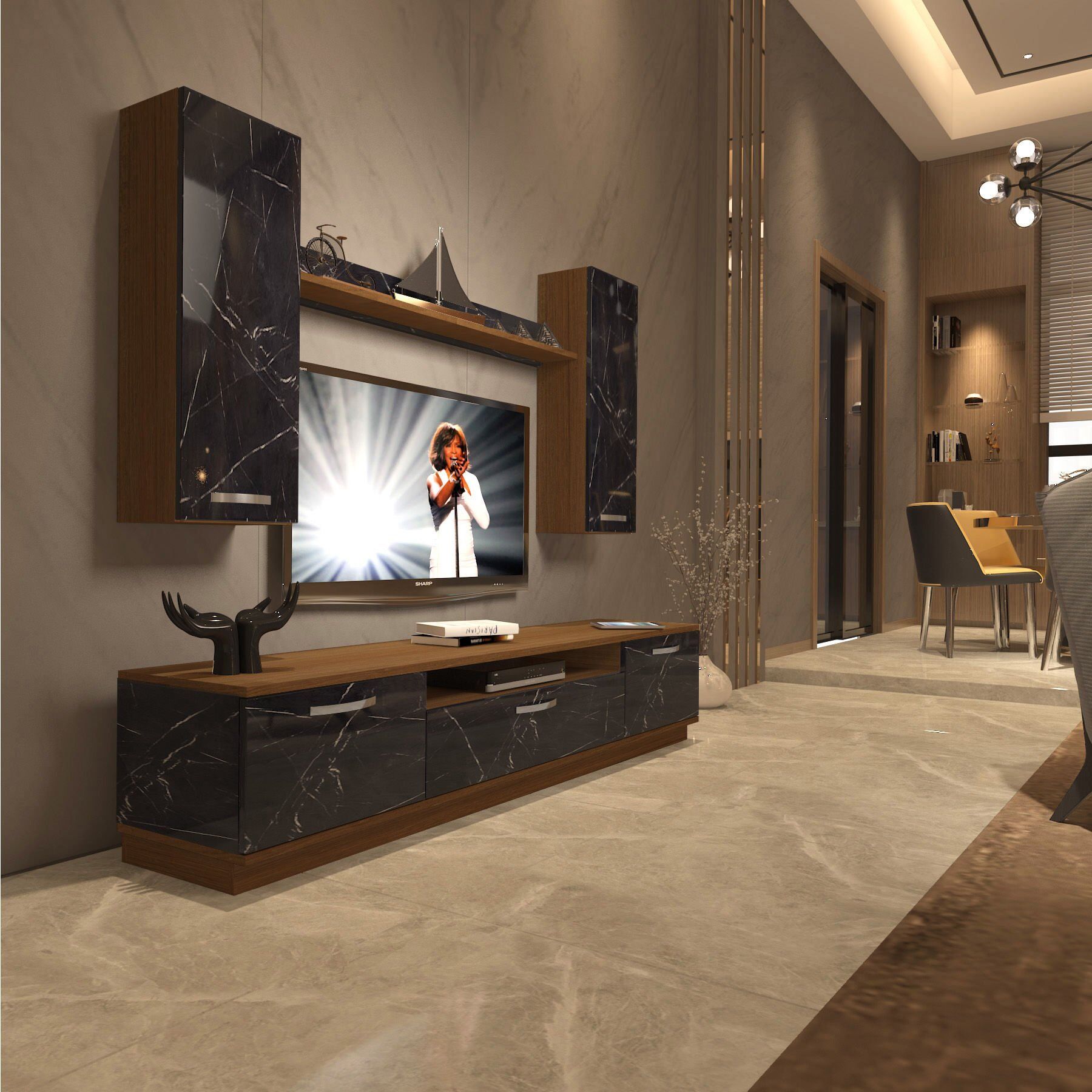 Decoraktiv Trio 5D Mdf Tv Ünitesi Tv Sehpası