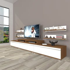 Decoraktiv Ekoflex 270r Mdf Tv Ünitesi Tv Sehpası Ceviz - Beyaz