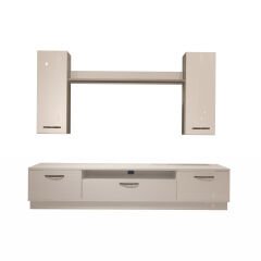 Decoraktiv Trio 5D Mdf Tv Ünitesi Tv Sehpası Parlak Beyaz