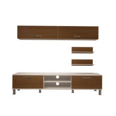 Decoraktiv Eko 5 Mdf Dvd Krom Ayaklı Tv Ünitesi Tv Sehpası Beyaz - Ceviz