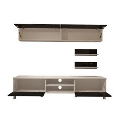 Decoraktiv Eko 5 Mdf Dvd Krom Ayaklı Tv Ünitesi Tv Sehpası Beyaz - Siyah
