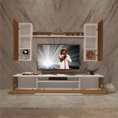 Decoraktiv Trio 5D Mdf Tv Ünitesi Tv Sehpası Beyaz - Ceviz