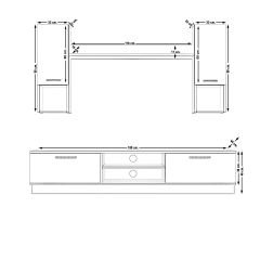 Decoraktiv Eko 5DAB Mdf Dvd Tv Ünitesi Tv Sehpası Ceviz