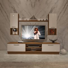 Decoraktiv Eko 5DAB Mdf Dvd Tv Ünitesi Tv Sehpası Ceviz - Beyaz
