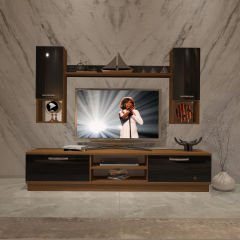 Decoraktiv Eko 5DAB Mdf Dvd Tv Ünitesi Tv Sehpası Ceviz - Siyah