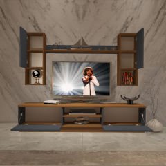 Decoraktiv Eko 5DAB Mdf Dvd Tv Ünitesi Tv Sehpası Ceviz - Antrasit