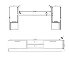Decoraktiv Eko 5DAB Mdf Dvd Tv Ünitesi Tv Sehpası Ceviz - Antrasit