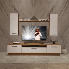 Decoraktiv Trio 5D Mdf Tv Ünitesi Tv Sehpası Ceviz - Beyaz