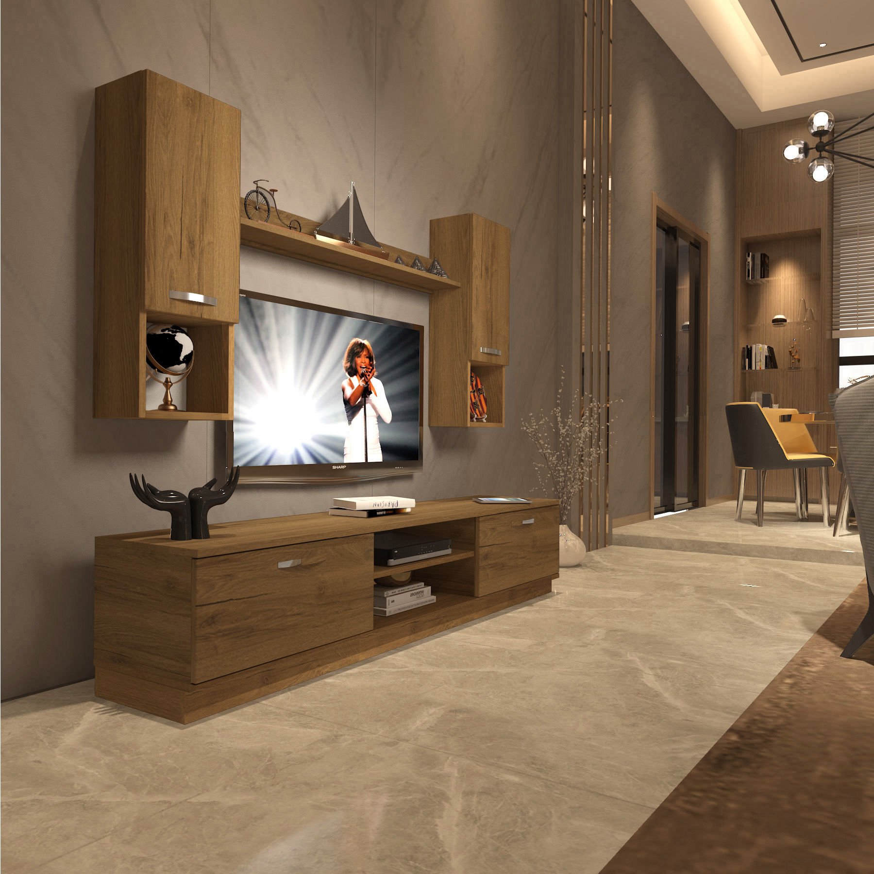 Decoraktiv Eko 5DAB Mdf Dvd Tv Ünitesi Tv Sehpası Pera