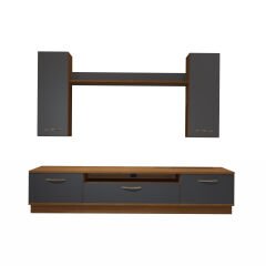 Decoraktiv Trio 5D Mdf Tv Ünitesi Tv Sehpası Ceviz - Antrasit
