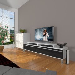 Decoraktiv Ekoflex On Mdf Krom Ayaklı Tv Ünitesi Tv Sehpası
