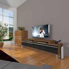 Decoraktiv Ekoflex On Mdf Krom Ayaklı Tv Ünitesi Tv Sehpası