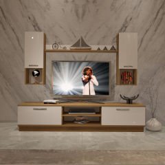 Decoraktiv Eko 5DAB Mdf Dvd Tv Ünitesi Tv Sehpası Pera - Beyaz