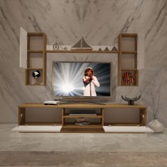 Decoraktiv Eko 5DAB Mdf Dvd Tv Ünitesi Tv Sehpası Pera - Beyaz