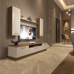 Decoraktiv Trio 5D Mdf Tv Ünitesi Tv Sehpası Pera - Beyaz